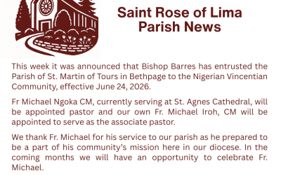 An Announcement from Fr. Gerard